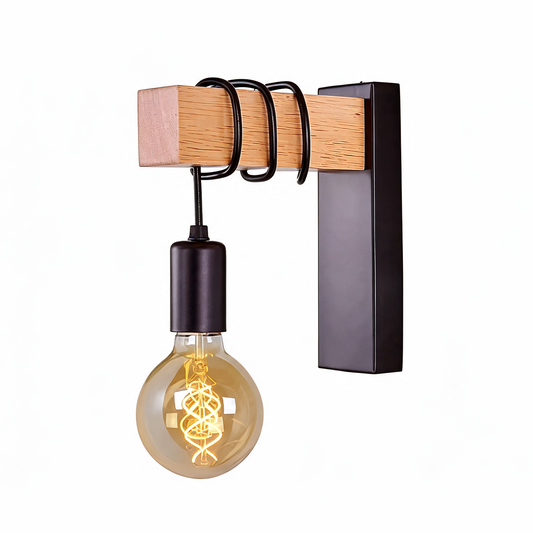 Aldric Industrial Wood Wall Sconce